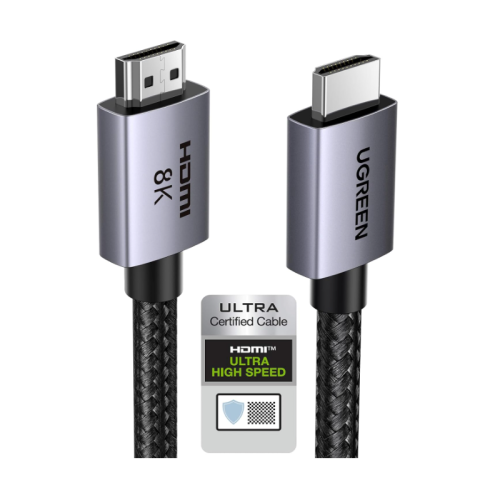 UGREEN 8K HDMI 2.1 Cable 1M, 48Gbps Certified Ultra High-speed HDMI Cord, 8K@60HZ,4K@240HZ/144HZ/120HZ, Support eARC/Dolby/HDR 10+/HDCP 2.2&2.3, Compatible for PS5/Xbox Series X/MacBook Pro/Blu-ray (25908)